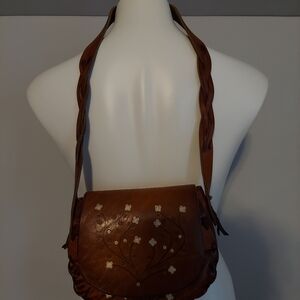 Vintage 1970s Stamped Leather Purse